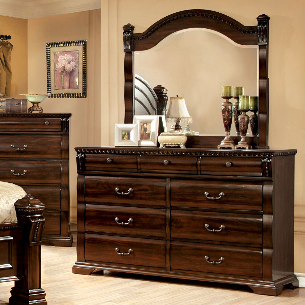 Cherry solid wood transitional dresser by Furniture of America