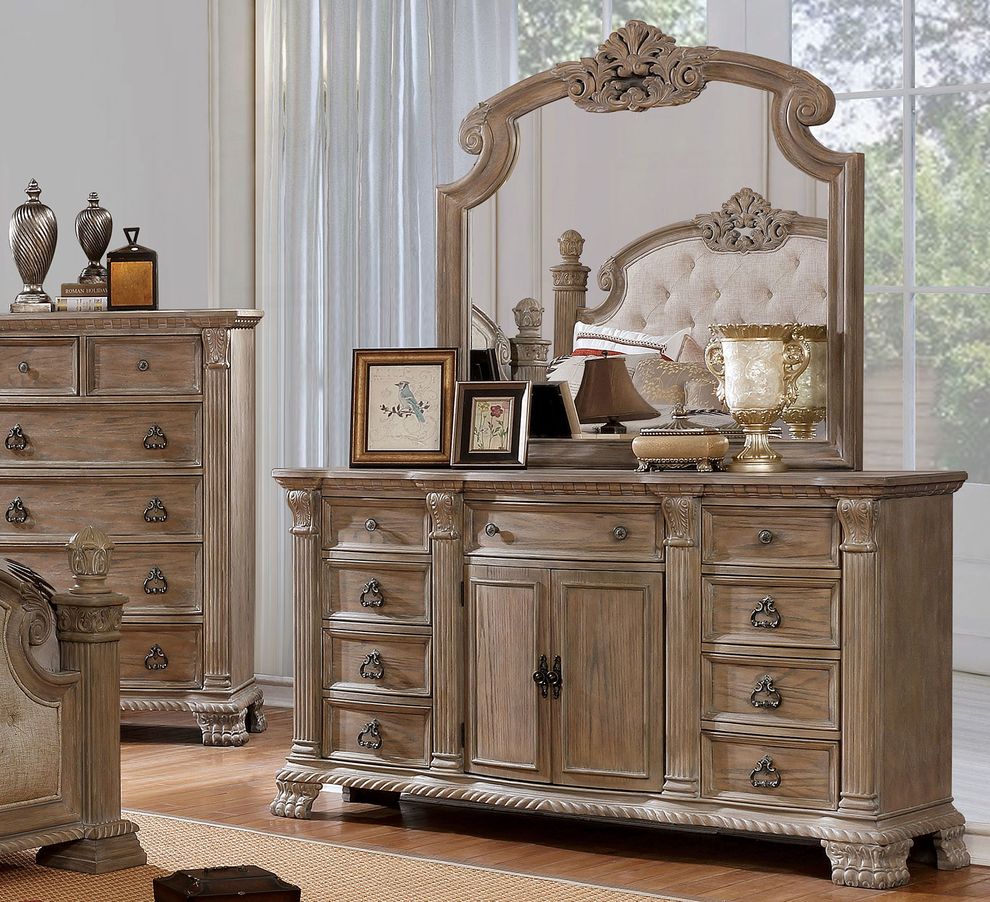 Antique natural rustic style traditional dresser by Furniture of America