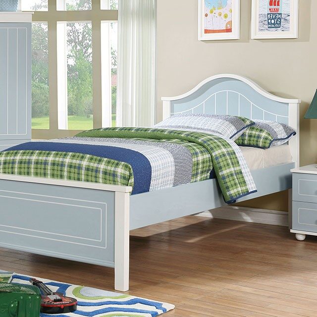 Blue & white finish contemporary style youth bed by Furniture of America