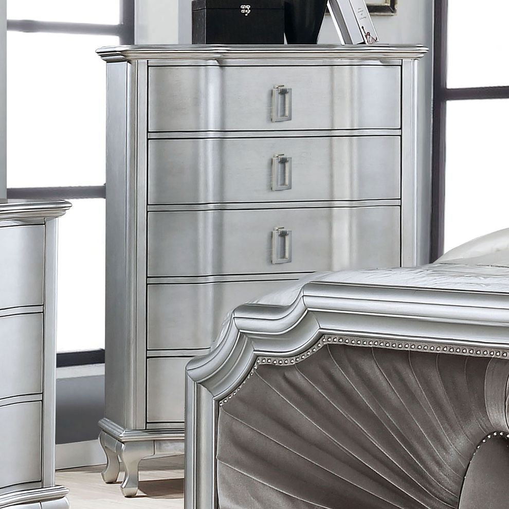 Transitional style silver glam chest by Furniture of America