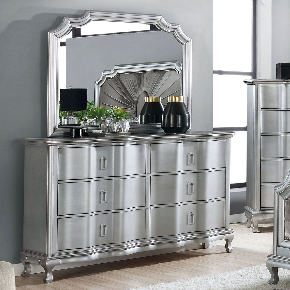 Transitional style silver glam dresser by Furniture of America