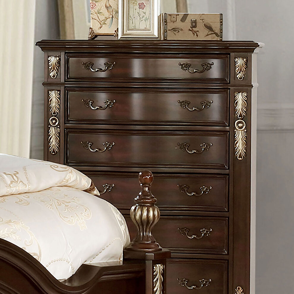 Brown cherry/ espresso finish chest by Furniture of America