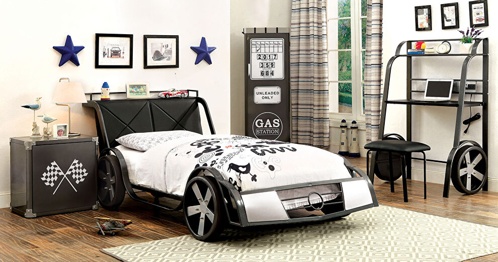 Sturdy metal construction car design bed by Furniture of America