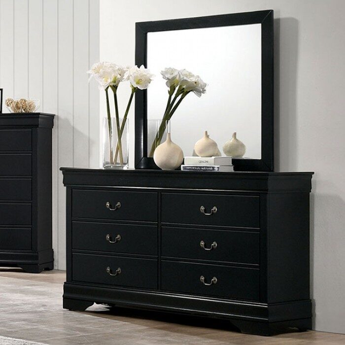 Black english dovetail construction transitional dresser by Furniture of America