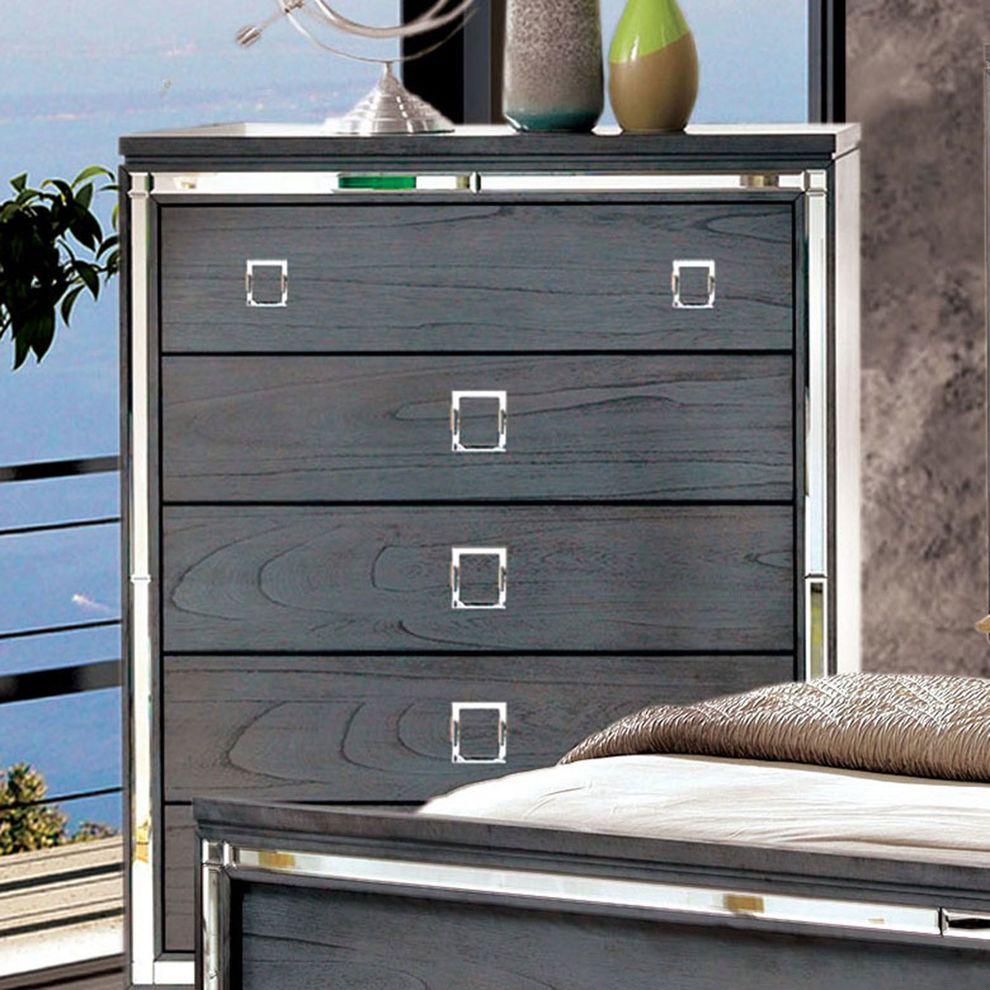 Gray contemporary style chest by Furniture of America