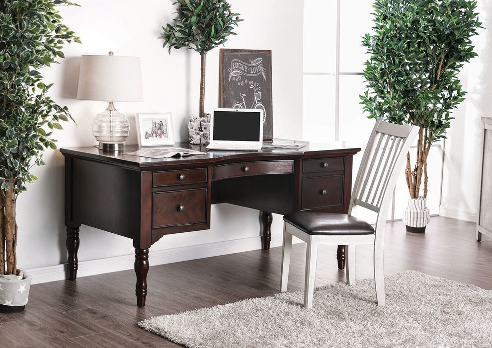 Dark walnut classic style computer / office desk by Furniture of America