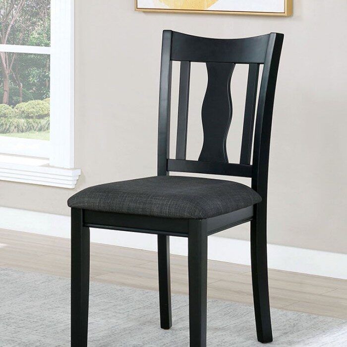 Black/ gray finish dining chair by Furniture of America
