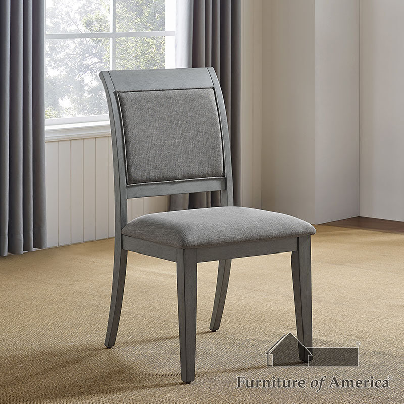 Modern rustic flair gray wood grain finish dining chair by Furniture of America