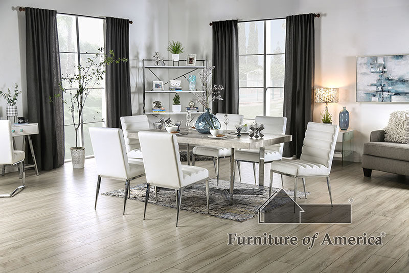 Rectangular dining table with the gorgeous table top by Furniture of America
