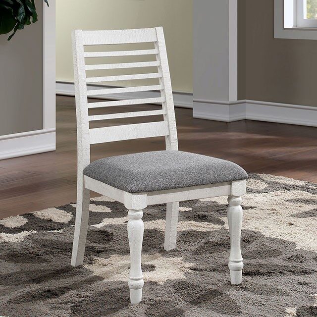 Dining chair in antique white/gray finish by Furniture of America