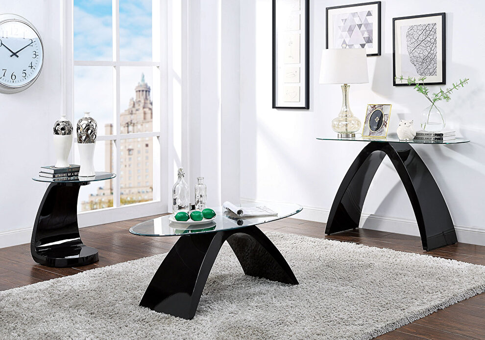 Tempered glass top coffee table by Furniture of America