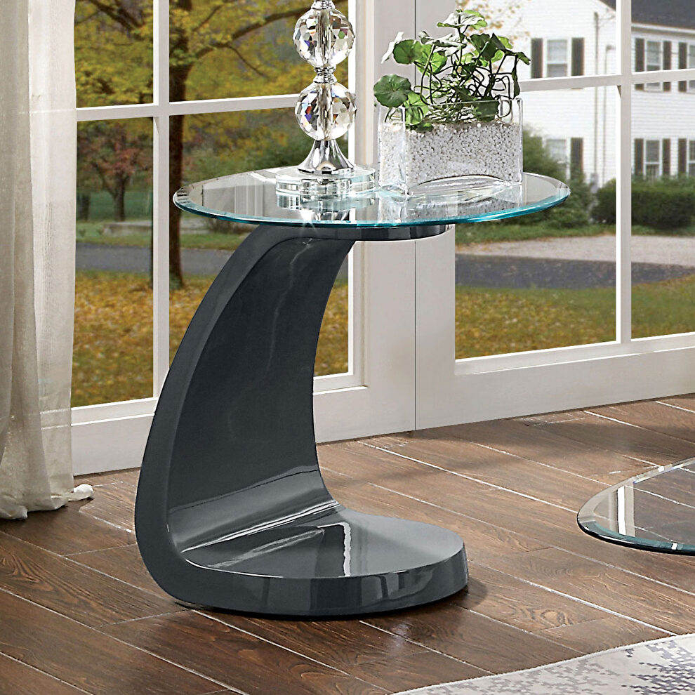 Tempered glass top end table by Furniture of America