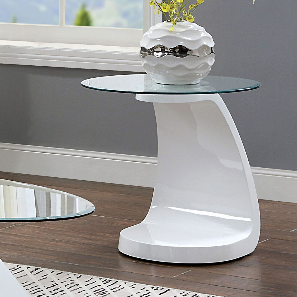Tempered glass top end table by Furniture of America