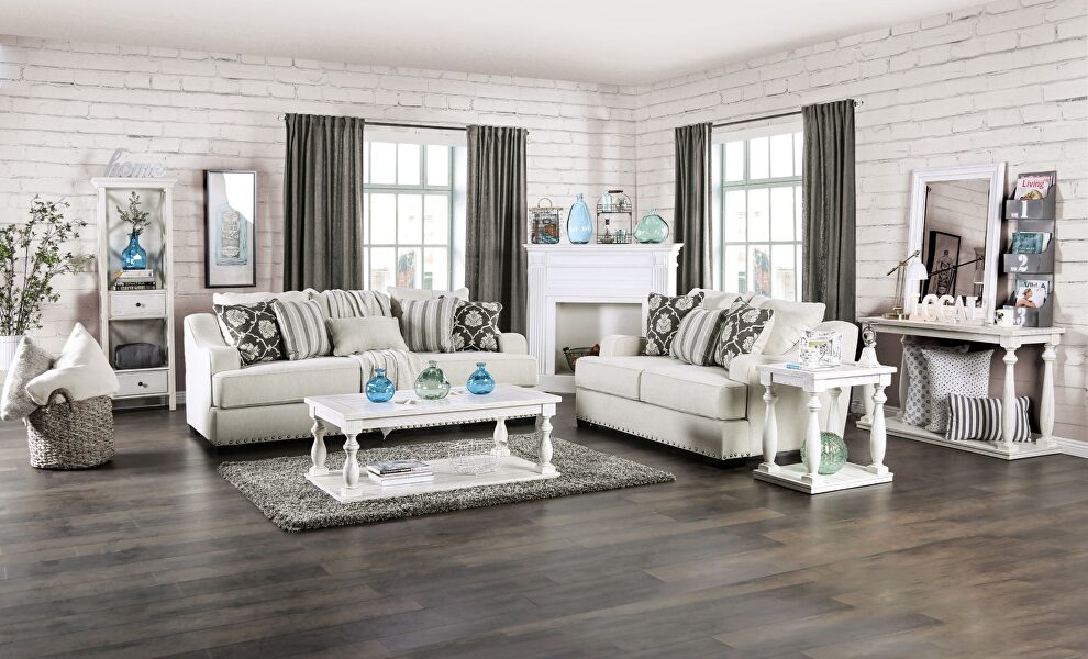 Cream-colored delight sofa by Furniture of America