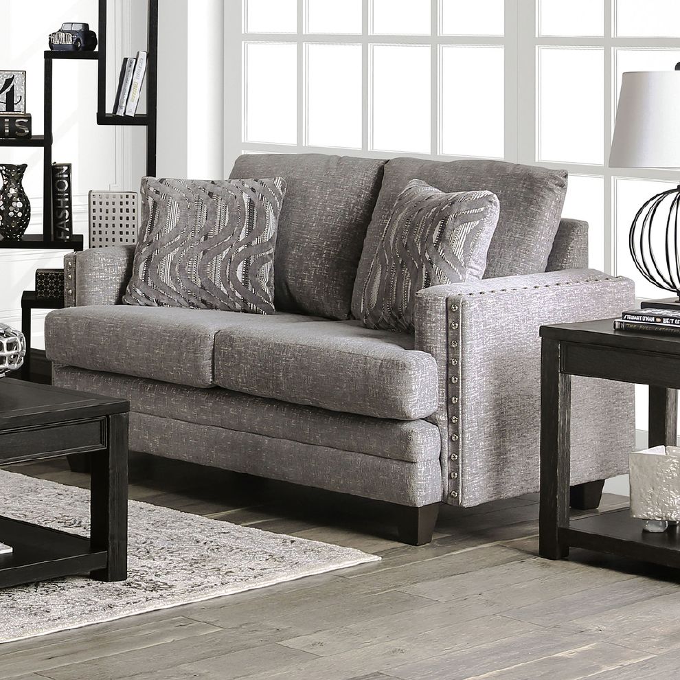 Light Gray Contemporary US-made Loveseat by Furniture of America