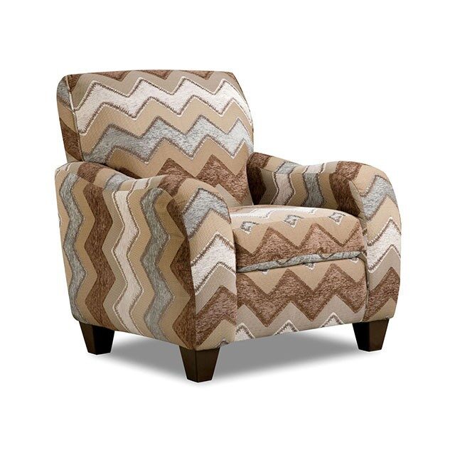 Beautiful and eclectic zigzag pattern transitional style chair by Furniture of America