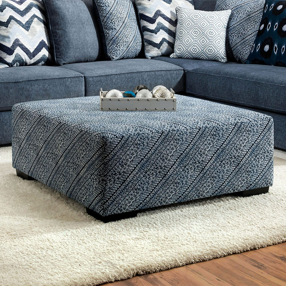 Uniquely designed pattern covers ottoman by Furniture of America