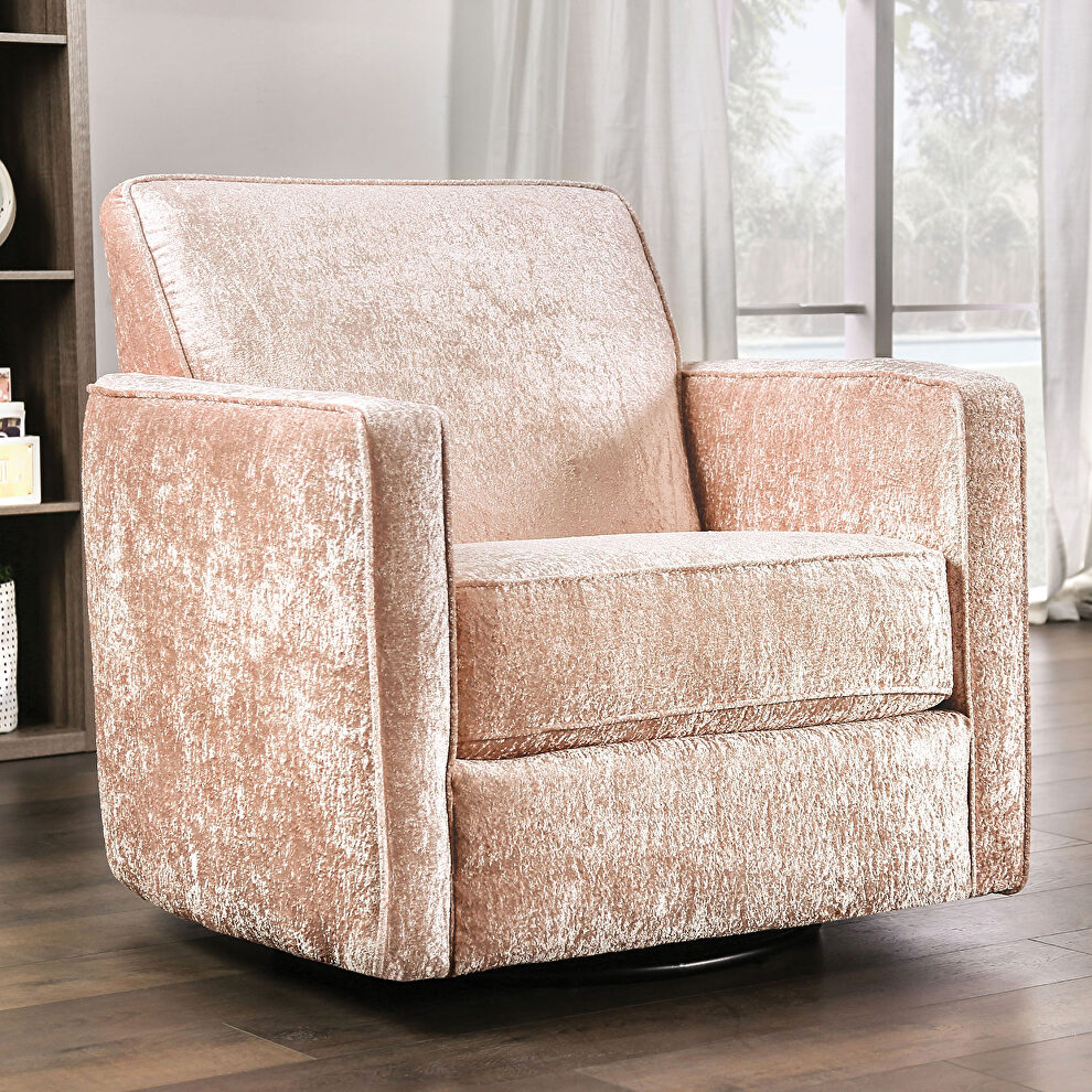 Contemporary design coral chenille chair by Furniture of America