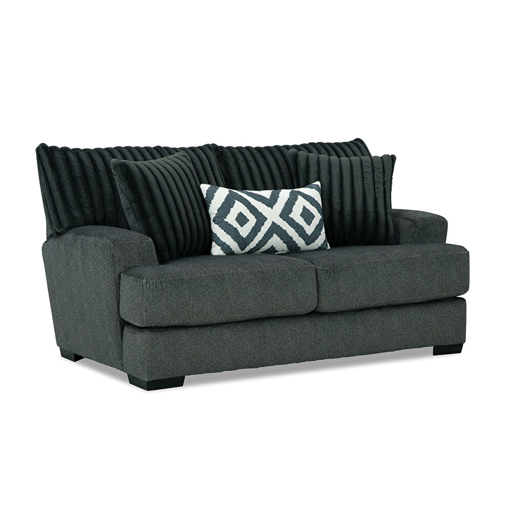 Gray gunmetal transitional loveseat made in us by Furniture of America