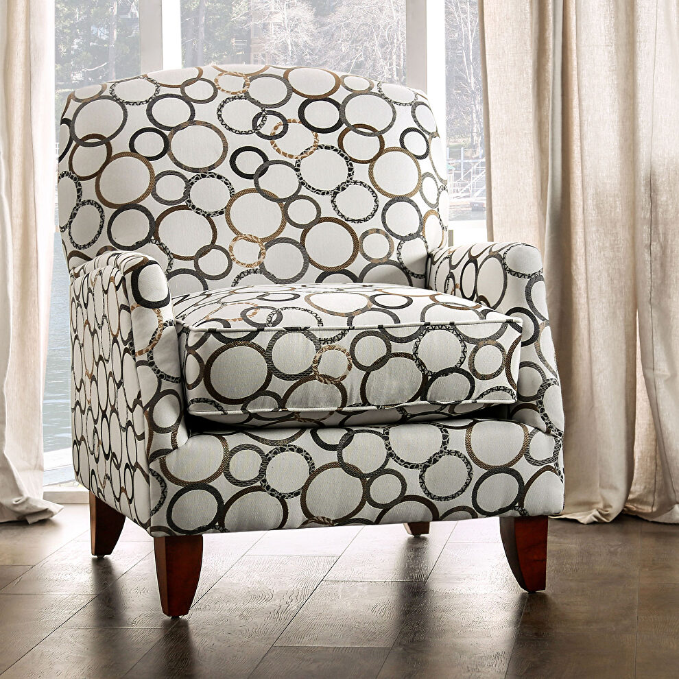 Clean cream-hued fabric chair by Furniture of America