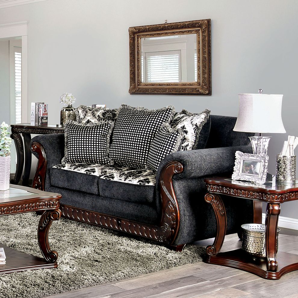 Gray Stylish US-Made Contemporary Loveseat by Furniture of America