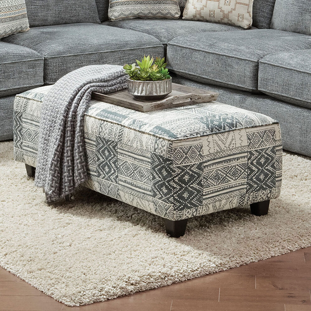 Non-obtrusive style muted colors ottoman by Furniture of America