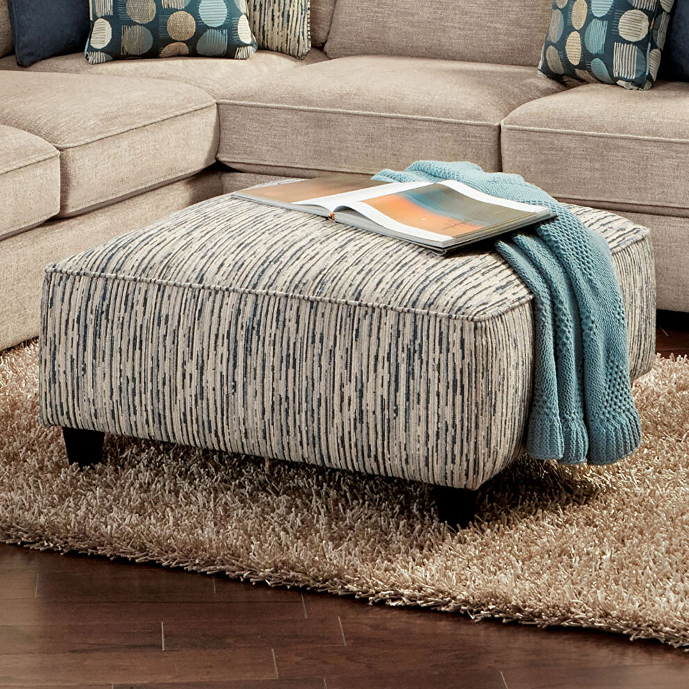 Non-obtrusive style muted tones ottoman by Furniture of America