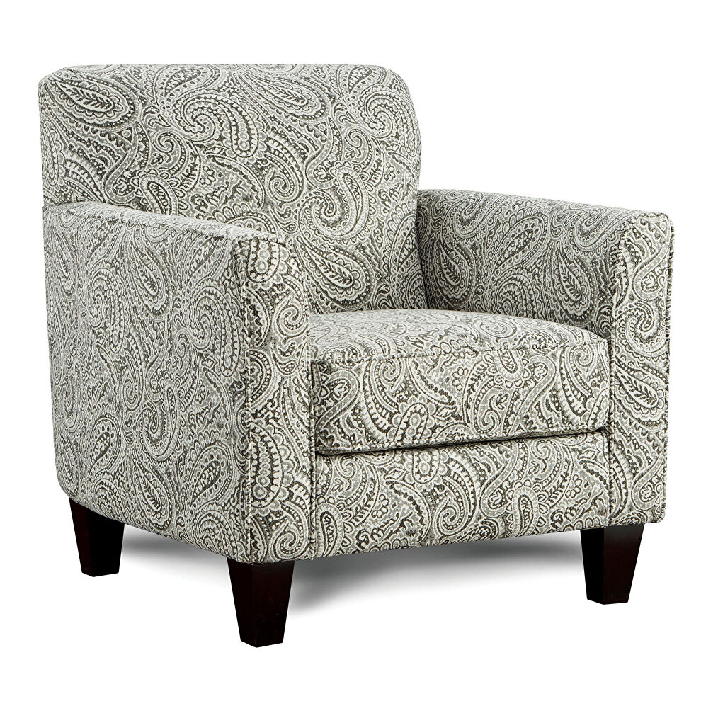 Modern squared design multi paisley chenille chair by Furniture of America