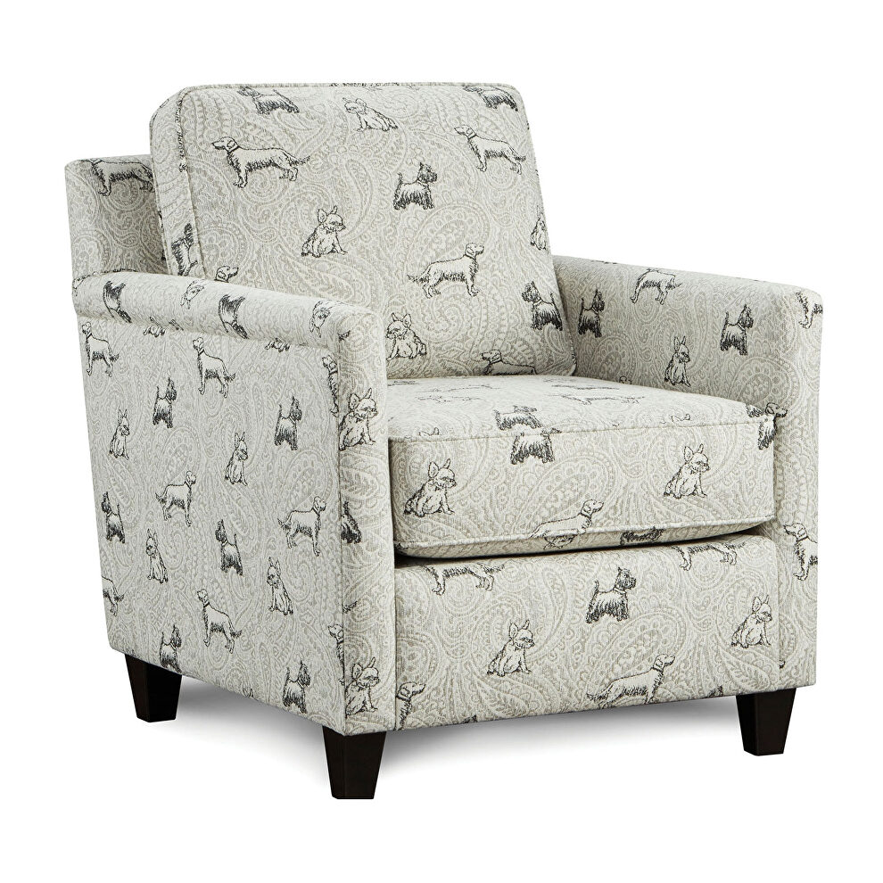 Modern squared design chenille chair by Furniture of America
