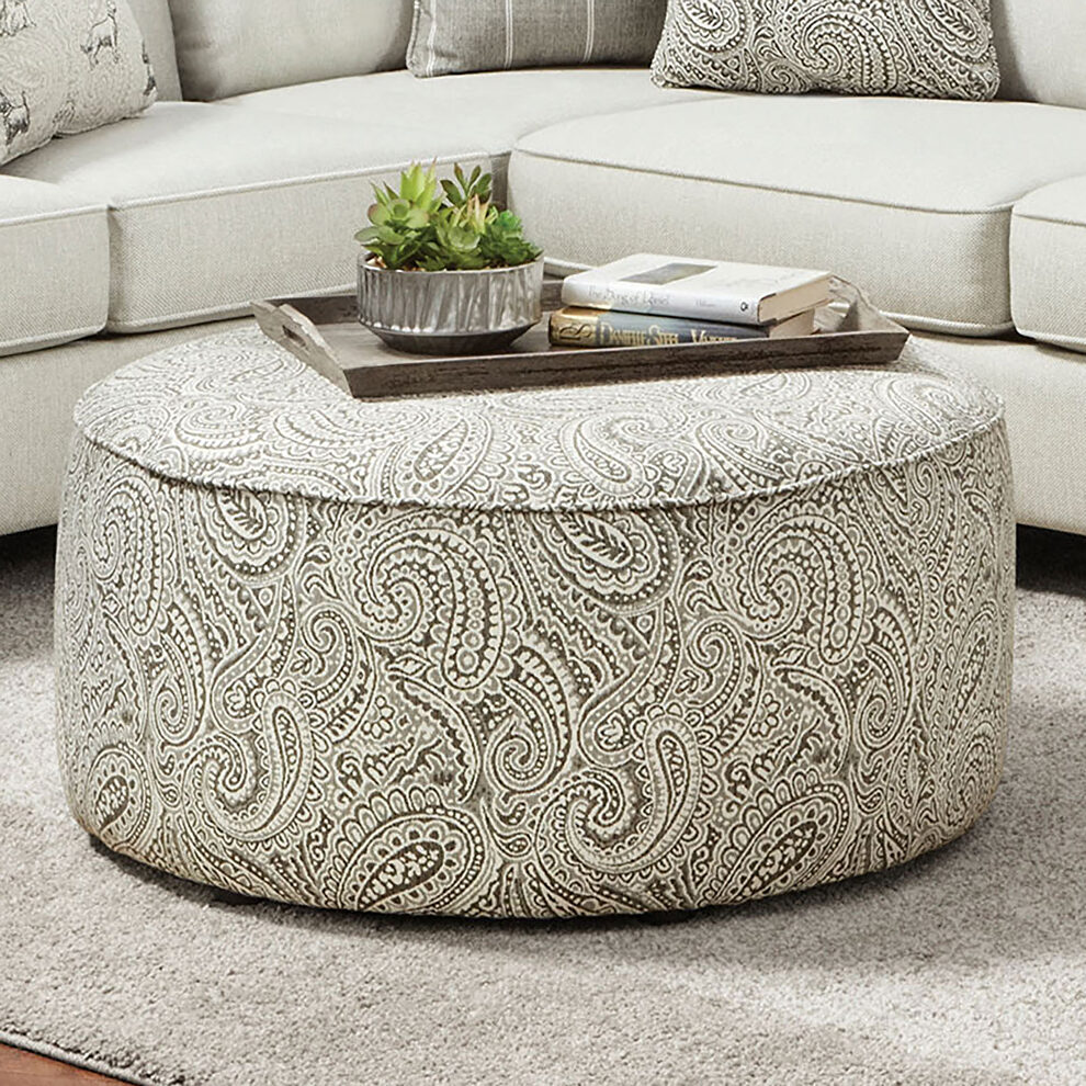 Vintage paisley patterns ottoman by Furniture of America
