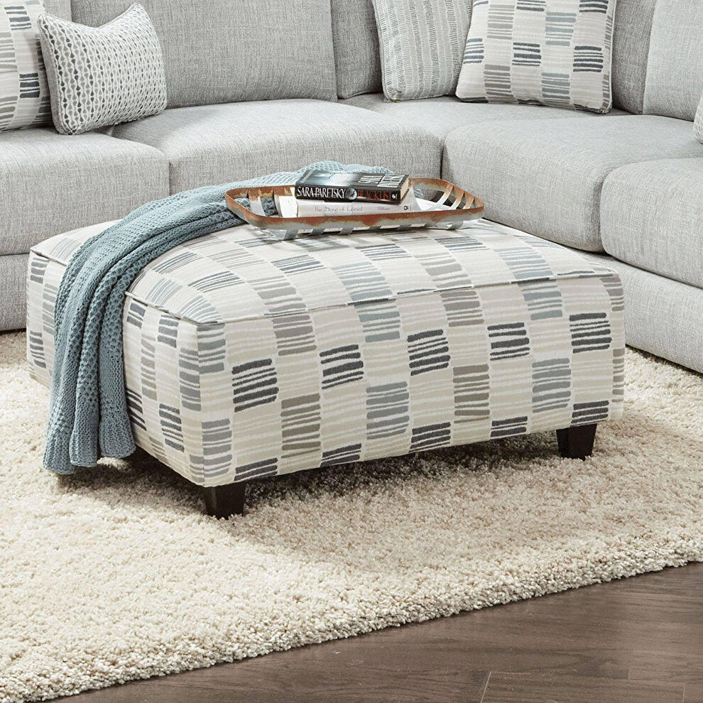 Elegantly-inspired modern delight ottoman in soft weave fabric by Furniture of America