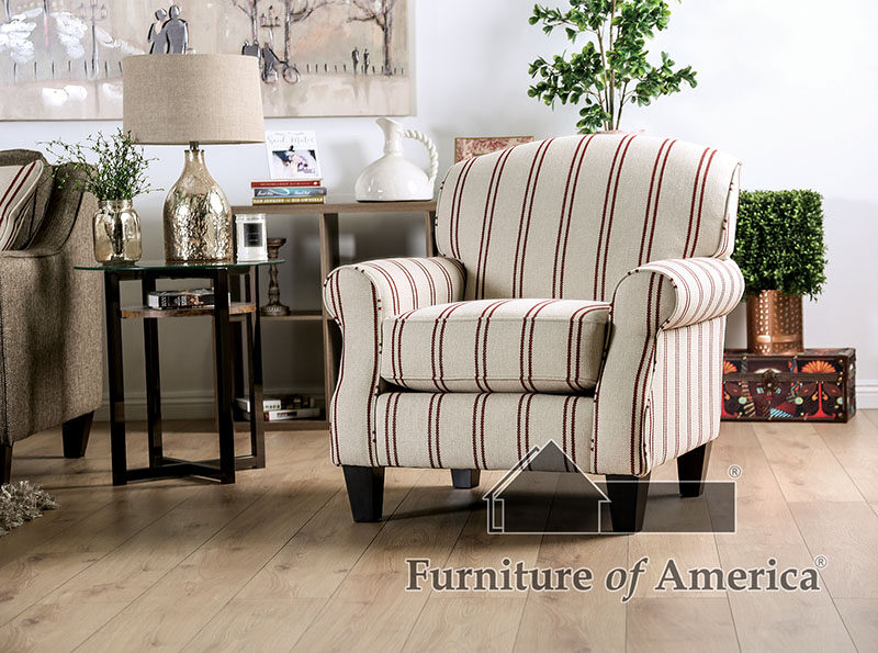 Striped fillmore transitional chair by Furniture of America