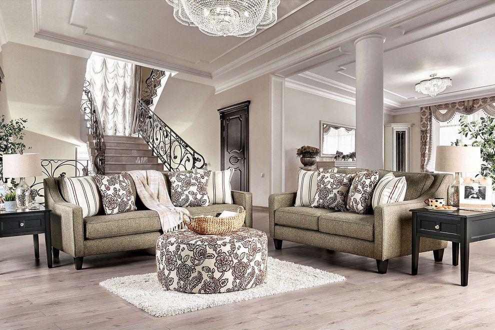 Warm Gray Transitional Sofa by Furniture of America
