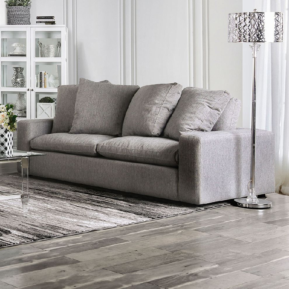 Gray contemporary casual style loveseat by Furniture of America