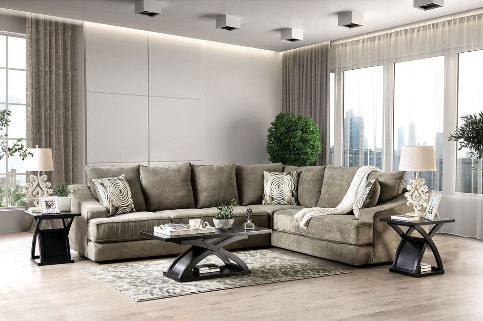 Taupe US-made Contemporary Sectional by Furniture of America