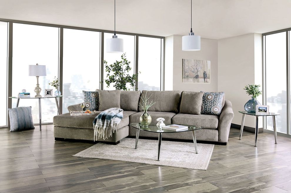 Light Gray US-made Contemporary Sectional by Furniture of America