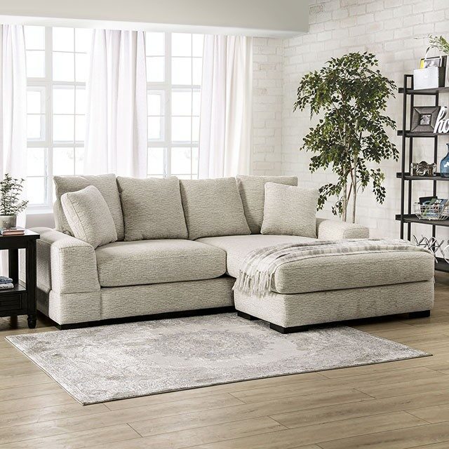 Deep seating and an oversized chaise sectional sofa by Furniture of America
