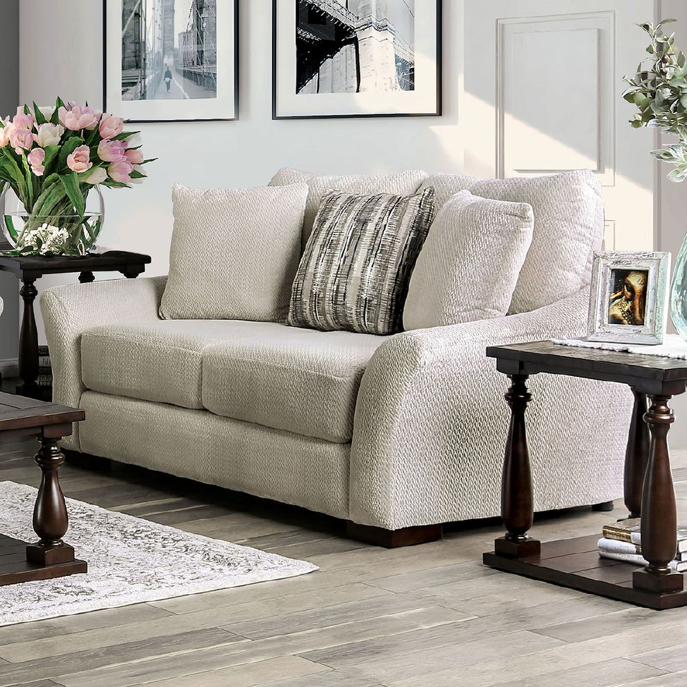 Gray Oversized Contemporary Loveseat made in US by Furniture of America