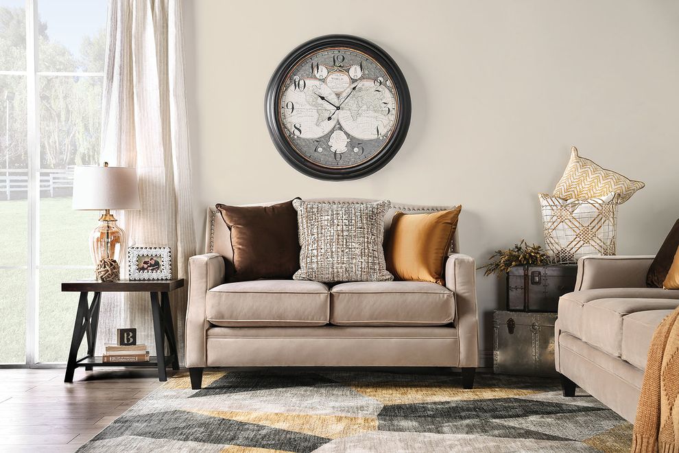 Transitional style made in US living room loveseat by Furniture of America