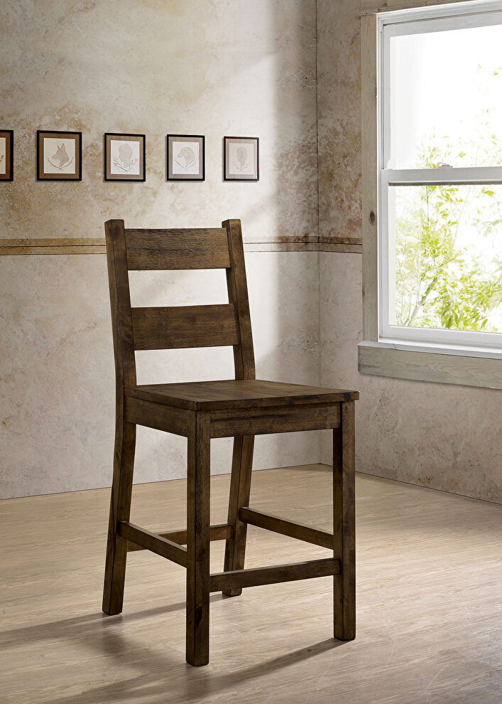Rustic oak strudy pub style chair by Furniture of America