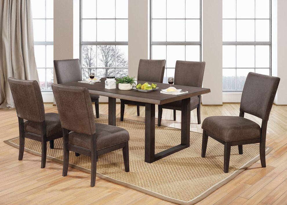 Solid wood contemporary dining table by Furniture of America