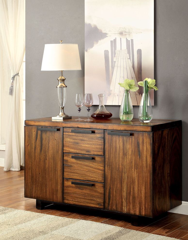 Casual style warm oak finish server by Furniture of America