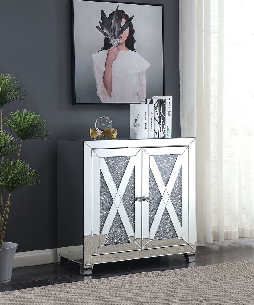 Hallway mirrored / glass cabinet / display by Furniture of America