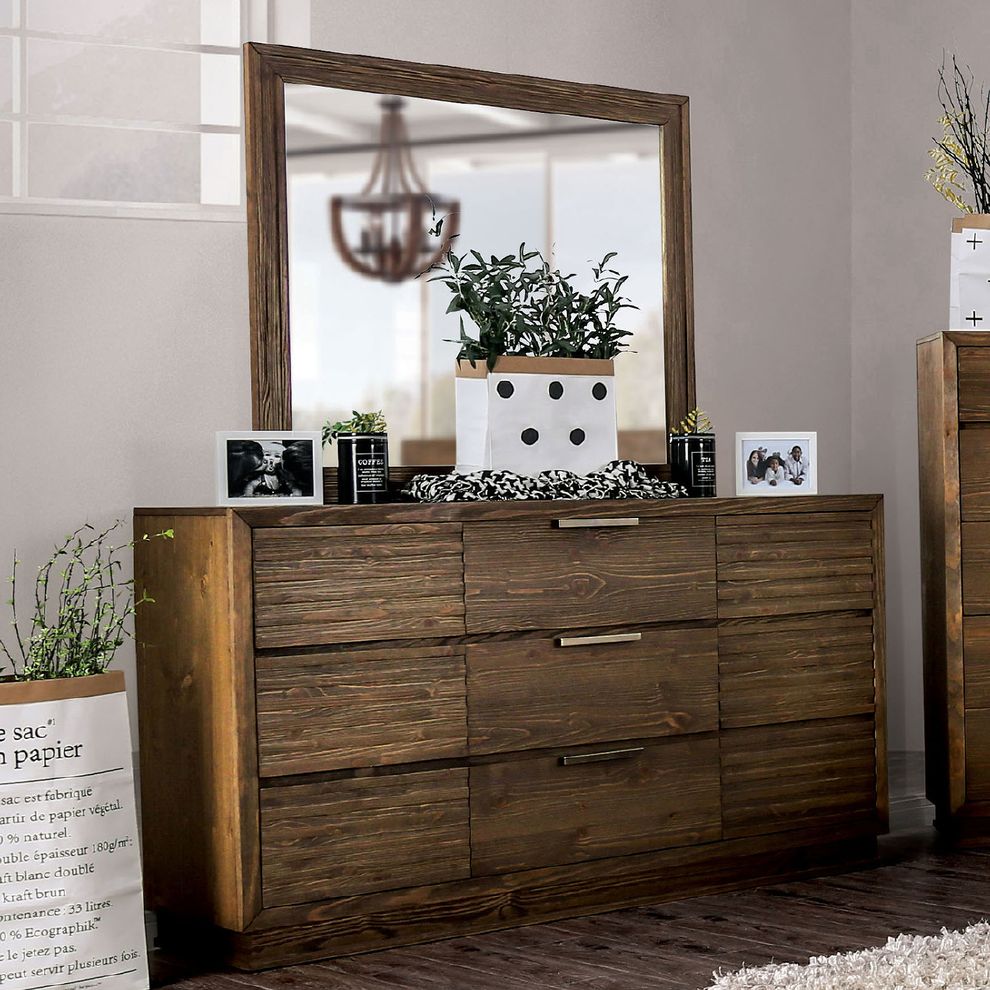 Natural wood minimalist style dresser by Furniture of America