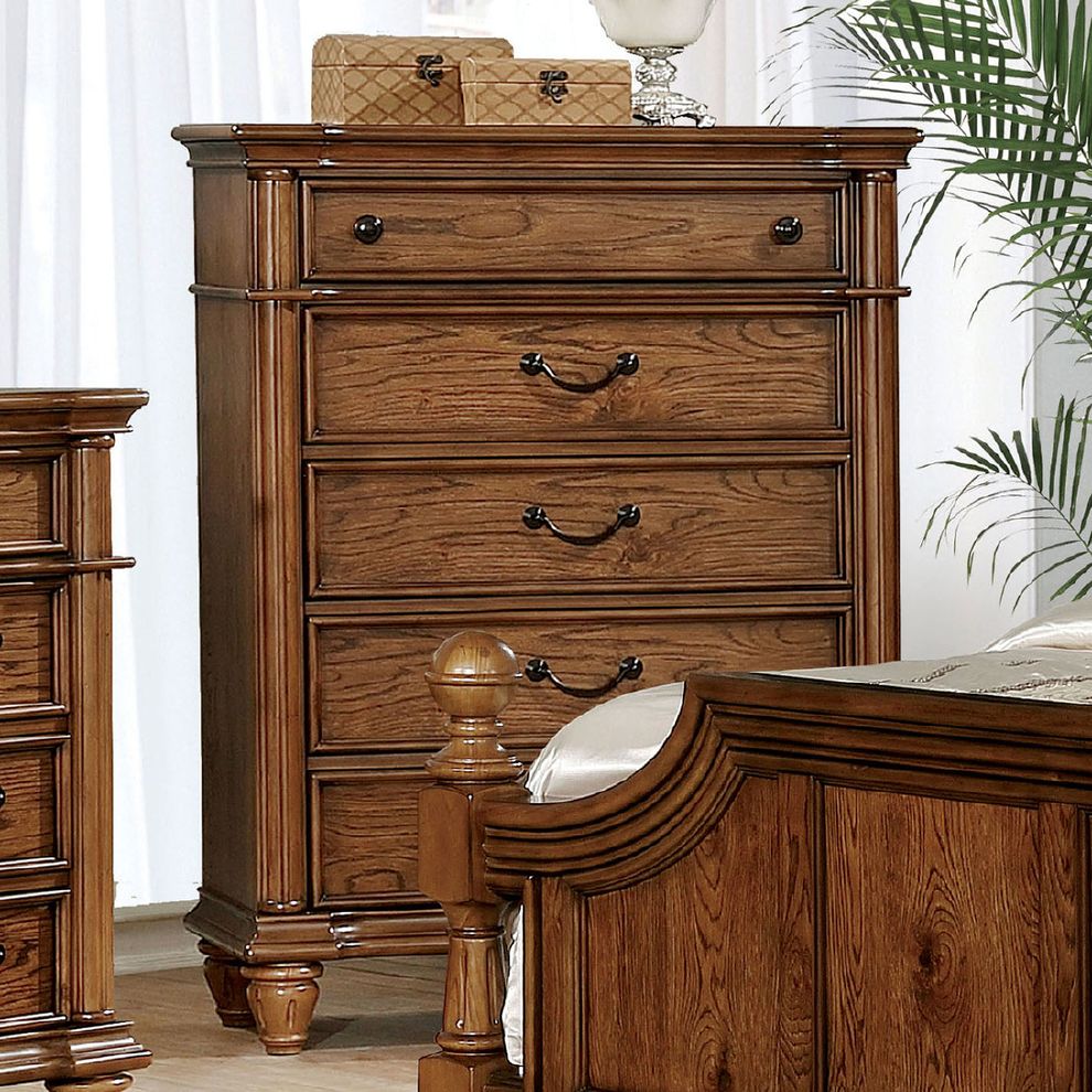 Classic farmhouse style light oak chest by Furniture of America