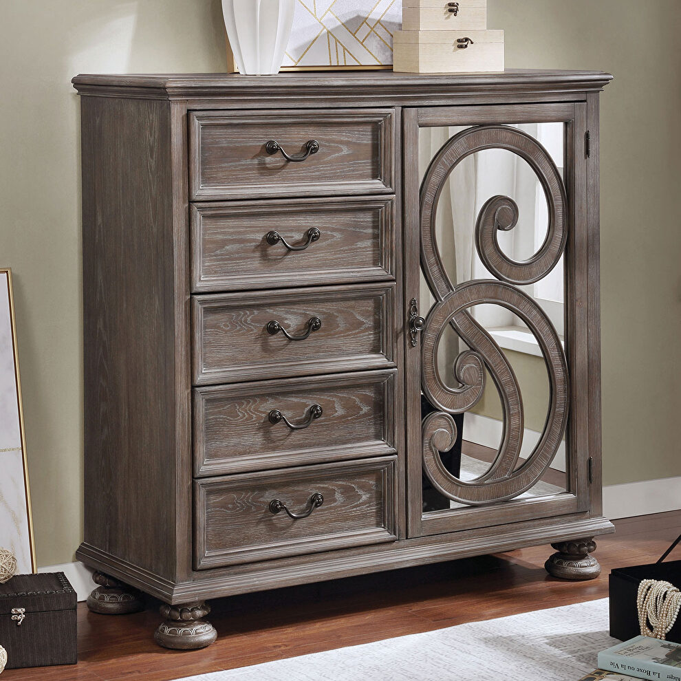 Rustic natural solid wood traditional style armoire by Furniture of America