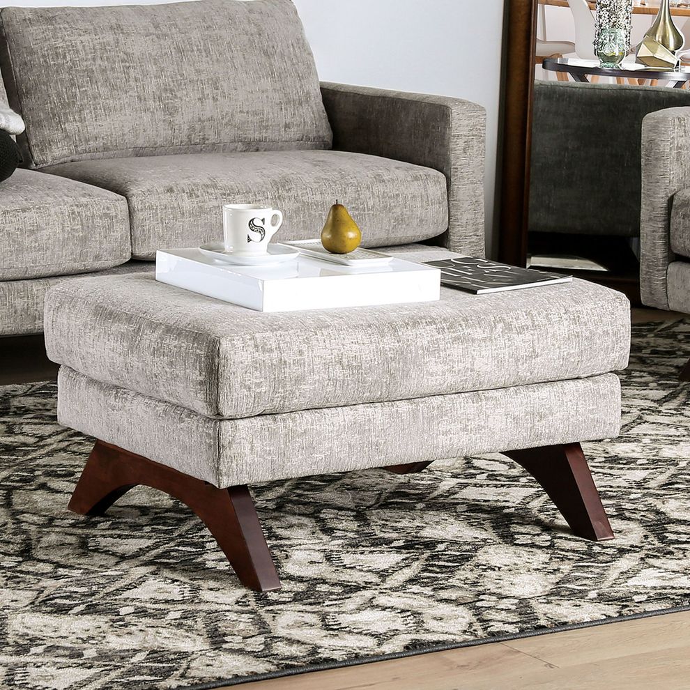 Gray Harlech Transitional Ottoman by Furniture of America