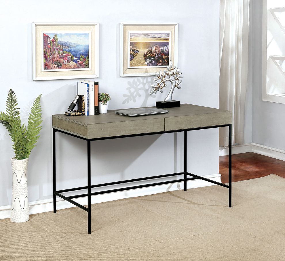 Washed gray contemporary computer/writing desk by Furniture of America