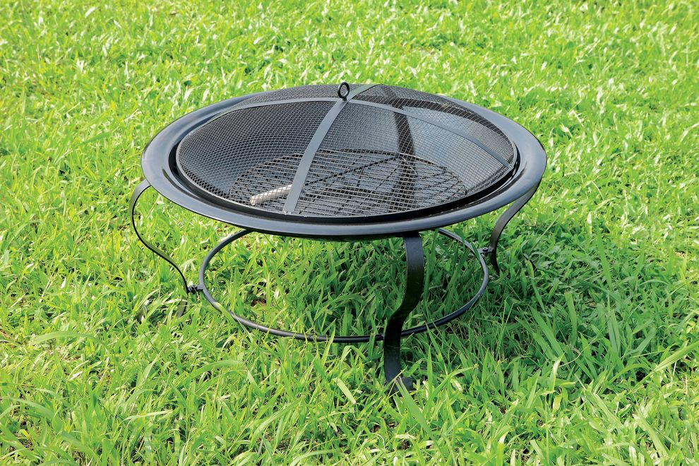 Round iron patio/outside fire place by Furniture of America