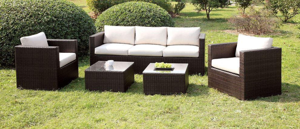 5pcs outdoor furniture set in ivory by Furniture of America